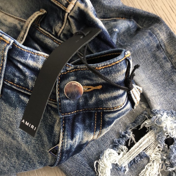 AMIRI Distressed Blue skinny Jeans Size 30 - Picture 7 of 16